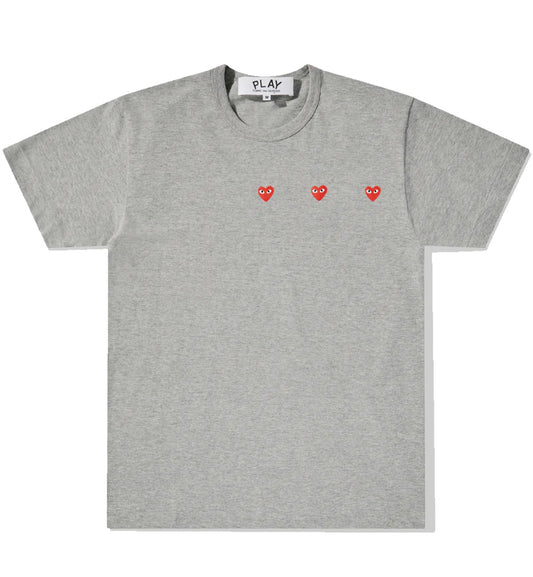 CDG Play Multi Red Heart T-Shirt (Grey)