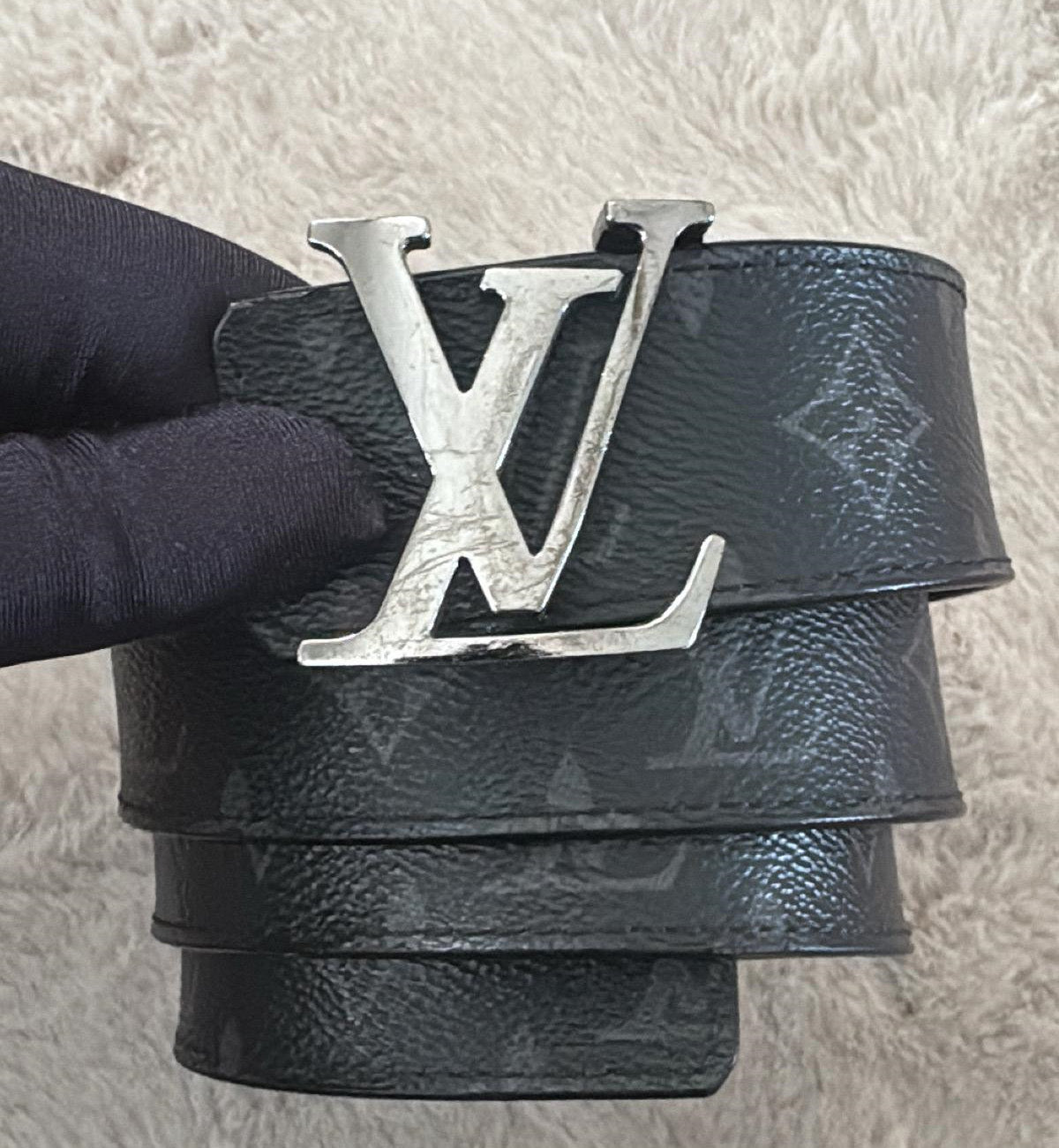 [Pre-Used] LV Belt Monogram Eclipse Reversible Black