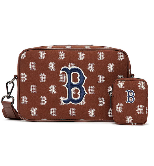 MLB Classic Monogram Jacquard Cross Bag (Brown Blue)