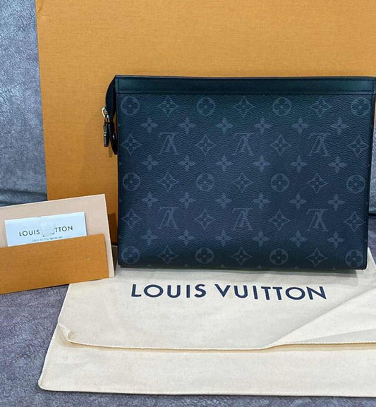 [Pre-Used] LV Clutch Pochette MM Monogram Eclipse