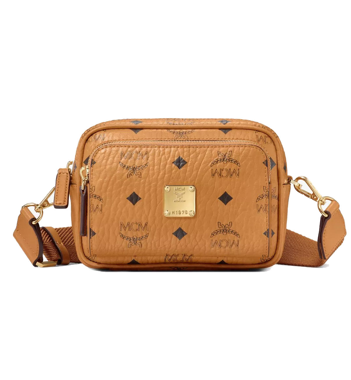 MCM Mini Aren Crossbody Visetos (Cognac)