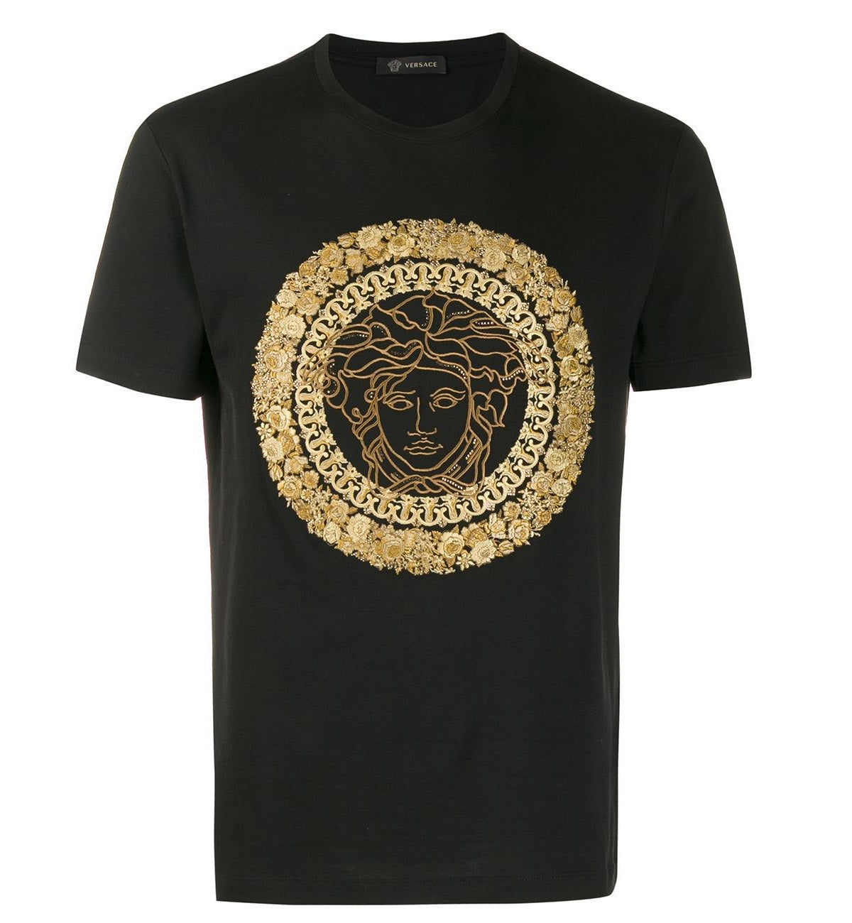 Versace Embroidered Medusa Panske Tricko T-Shirt (Black)