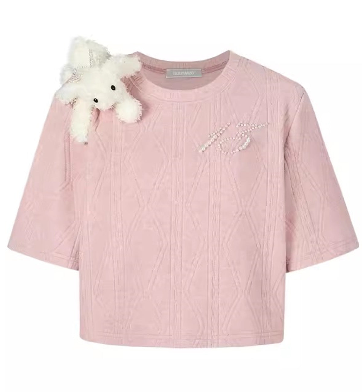 13DE MARZO Doozoo Towel Pearl T-Shirt (Pink)