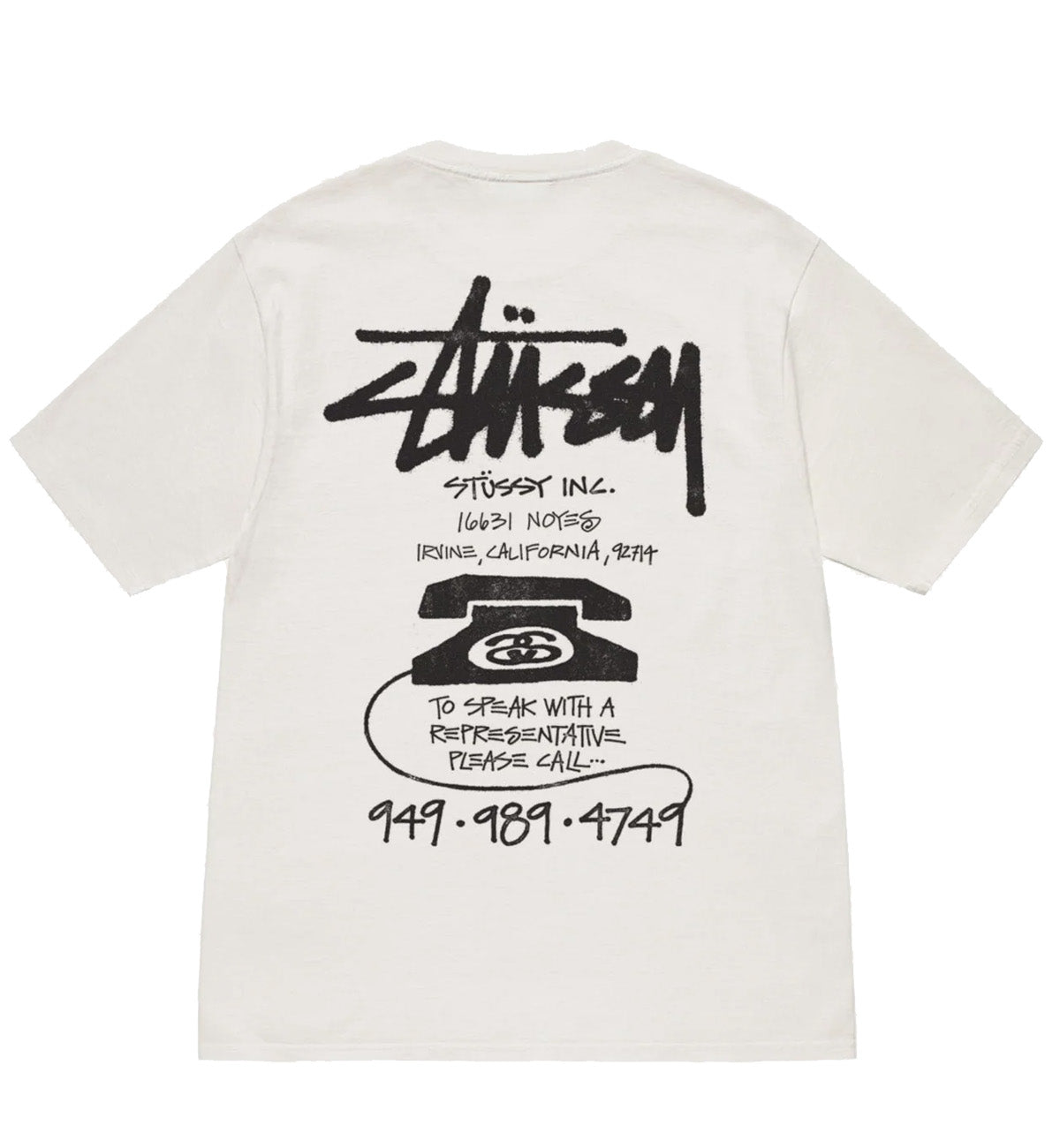Stussy Old Phone Pig Dyed Tee (White)