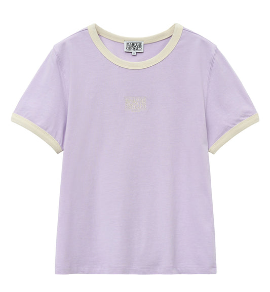 Marithe W Classic Logo Ringer T-Shirt (Light Purple)