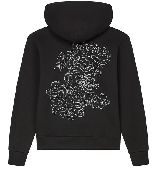 Kenzo Star Tiger Embroidered Hoodie (Black)