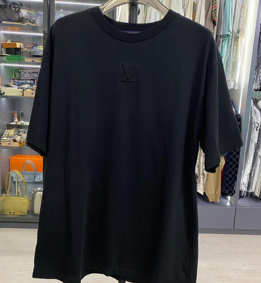 [Pre-used] LV Tee Black Embossed Logo