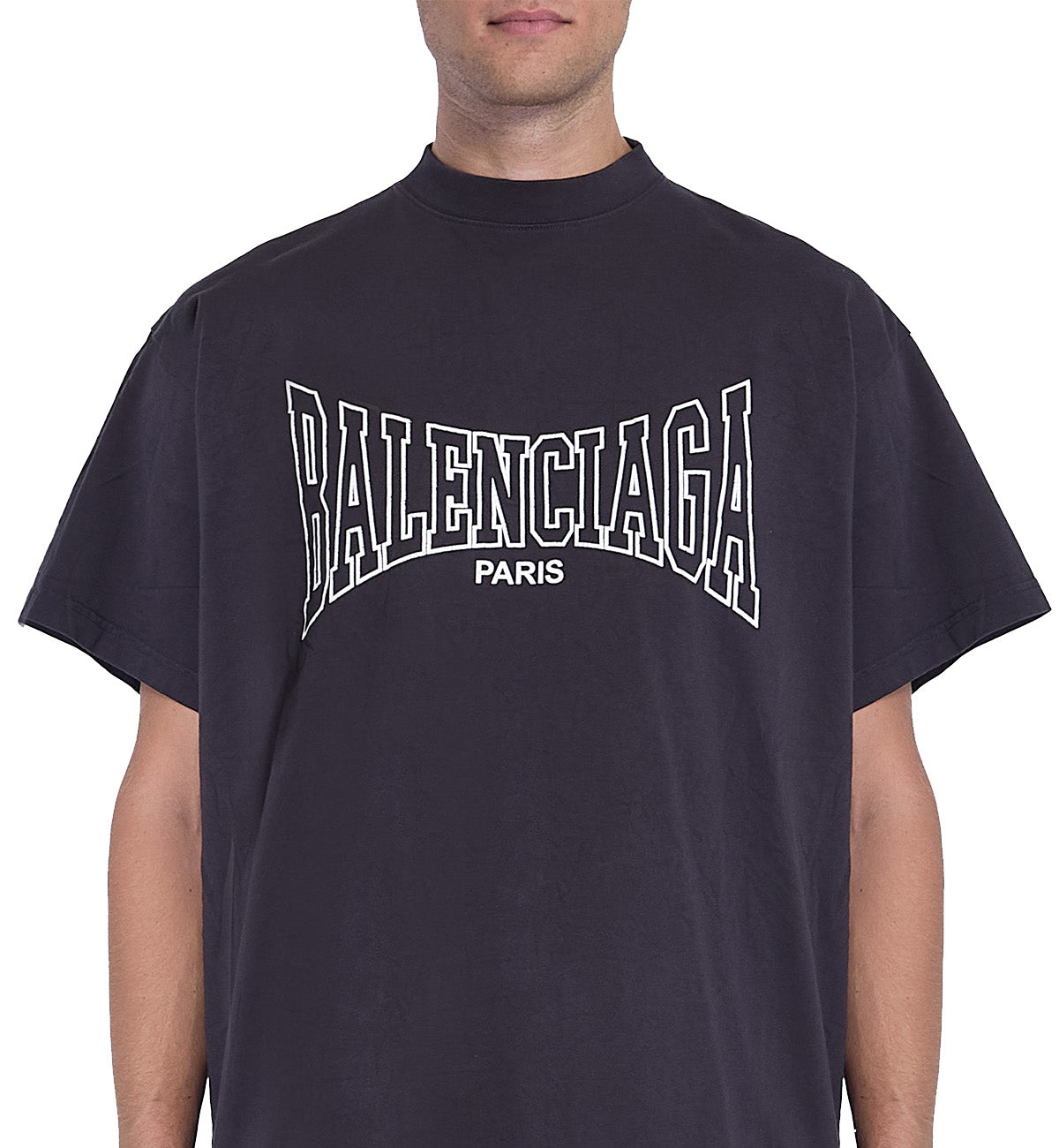 Balenciaga Paris Logo Printed T-Shirt (Black)