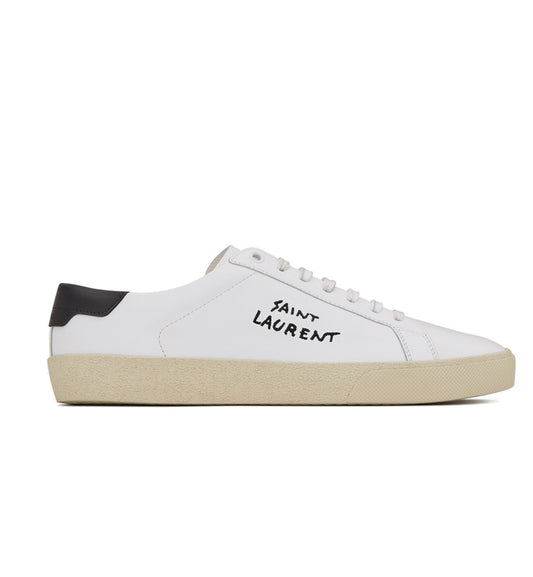 Saint Laurent Embroidered Sneaker White