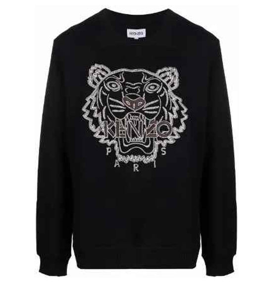 Kenzo White Maroon Embroidered Tiger Logo Sweatshirt