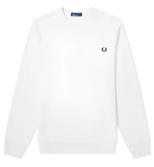 Fred Perry Small Logo Sweatshirt (White)