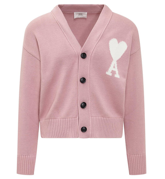 Ami Paris Cardigan Button Jacket (Pink)