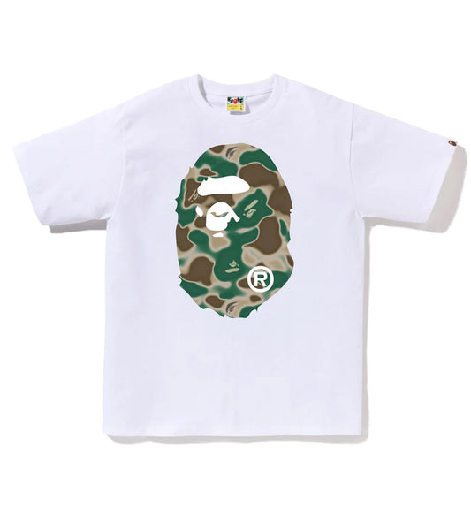 Bape Liquid Camo Big Ape Head T-Shirt (White)
