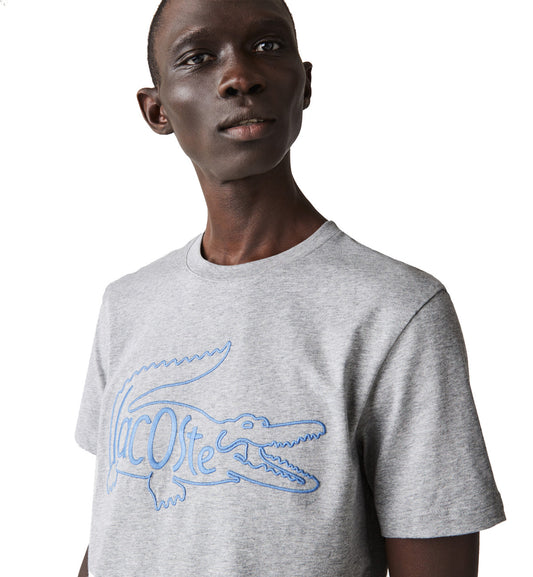 Lacoste Crocodile Embroidery T-Shirt (Grey)