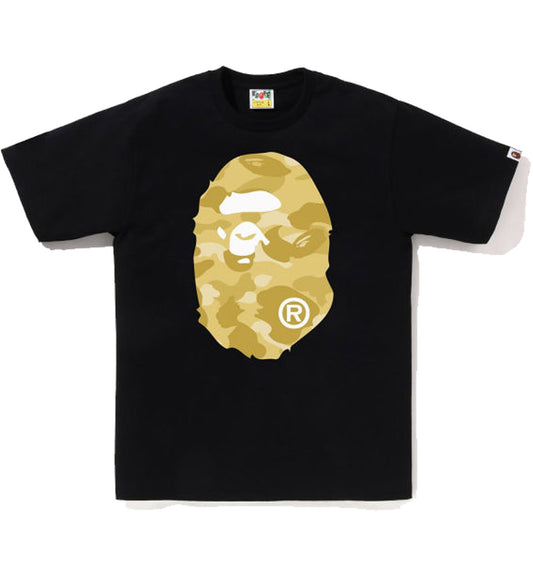 Bape ABC Camo Big Ape Head T-Shirt (Black Yellow)