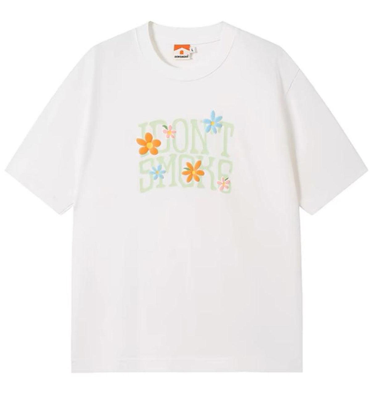 I Don't Smoke Flowers Logo T-Shirt (White)