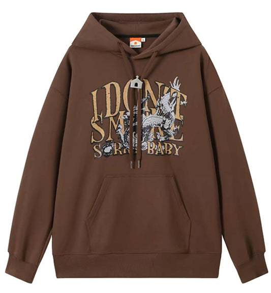 I Don't Smoke White Dragon Hoodie (Brown)