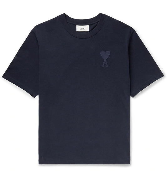 Ami de Coeur Embroidered Heart T-shirt (Navy Blue)
