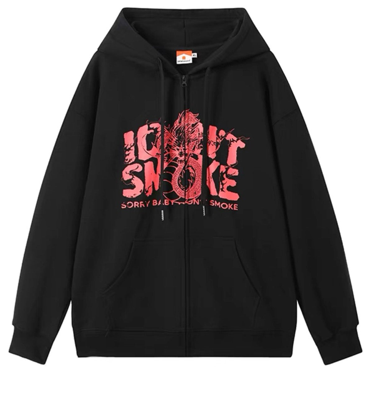 I Don't Smoke Red Dragon Zip Hoodie (Black)