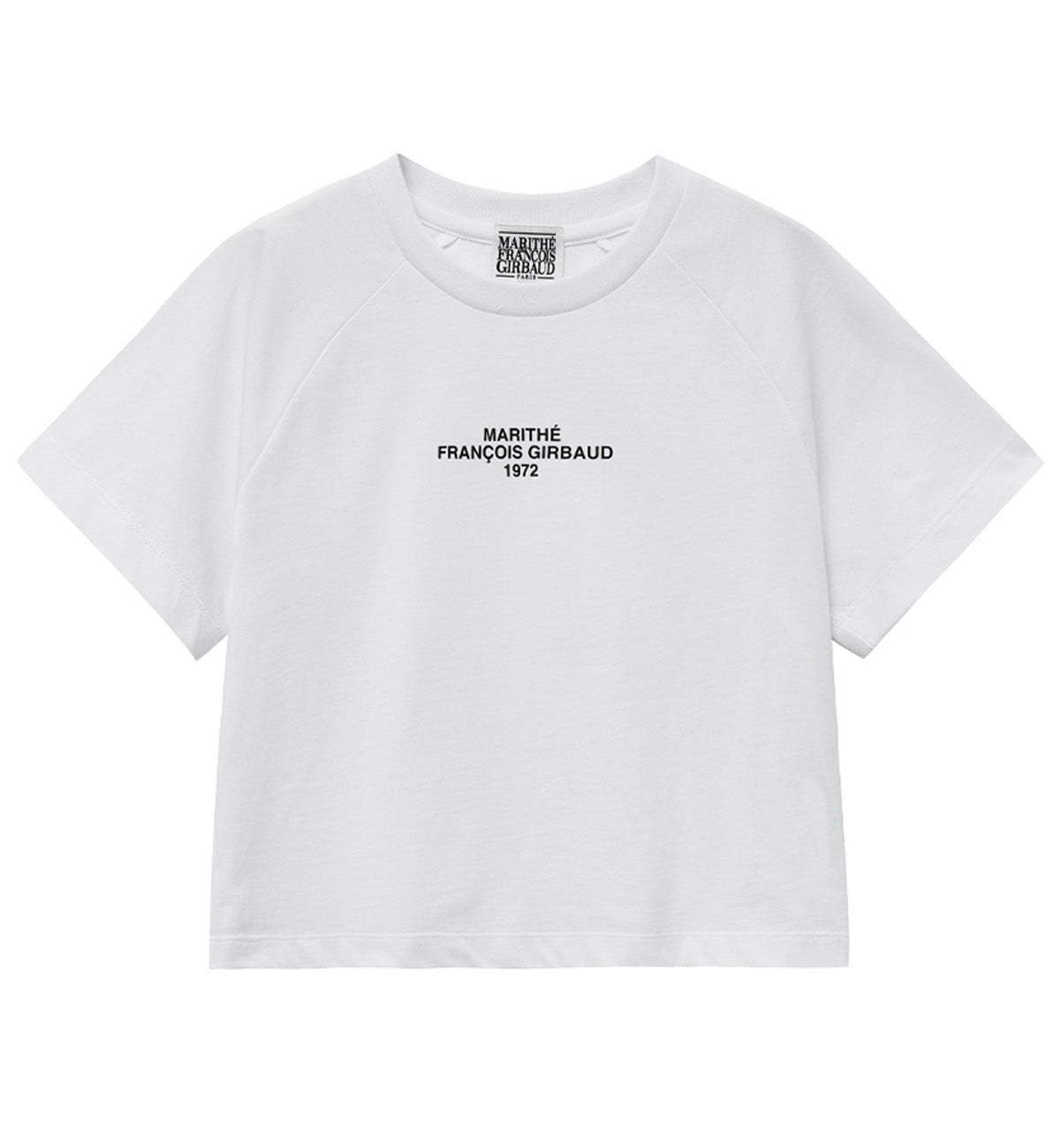 Marithe W Lettering Logo Crop T-Shirt (White)