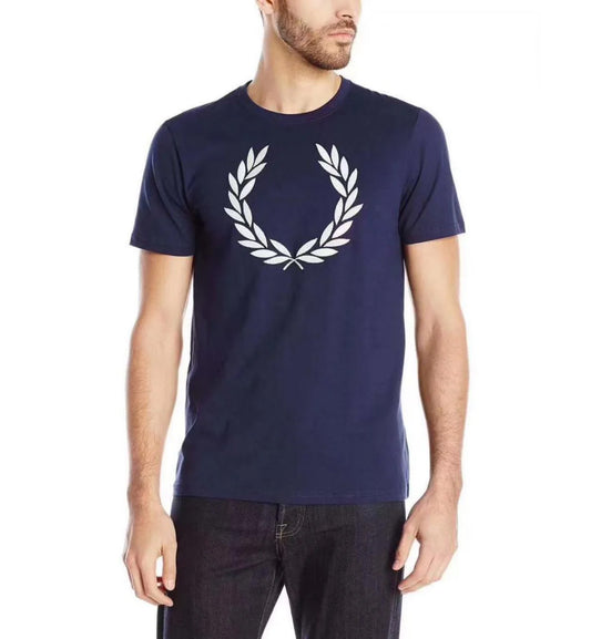 Fred Perry Blurred Laurel Wreath T-Shirt (Navy Blue)