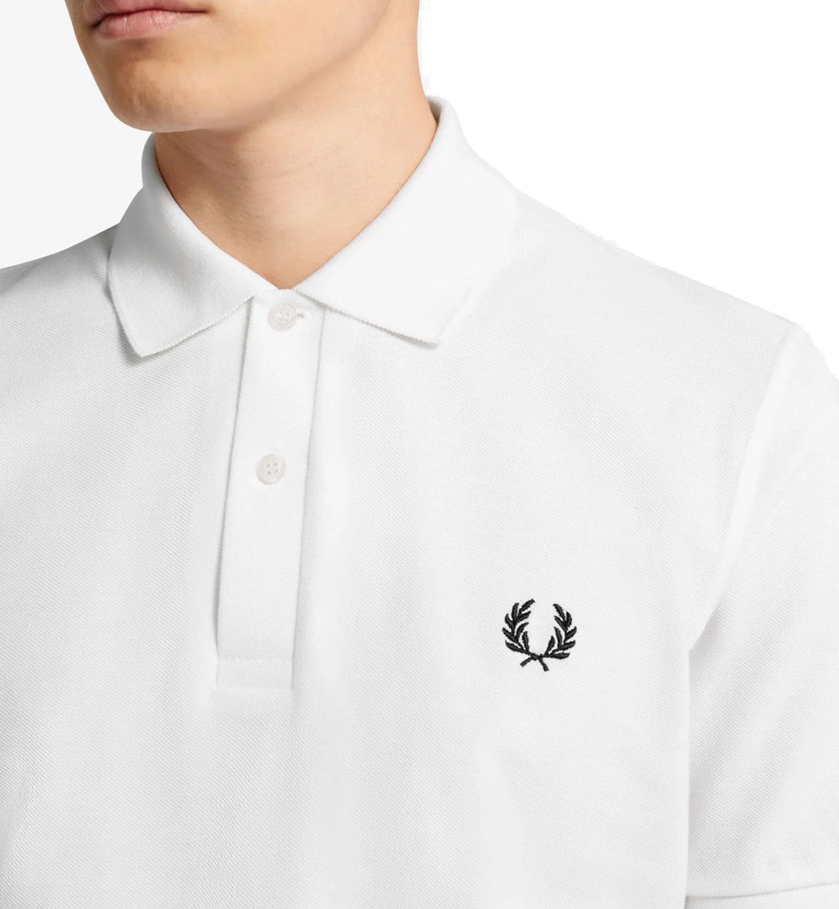 Fred Perry Textured Knit Polo T-shirt -  White