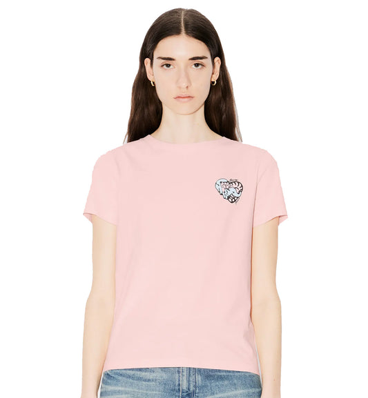 Kenzo Female Embroidered Jungle Heart T-Shirt (Pink)