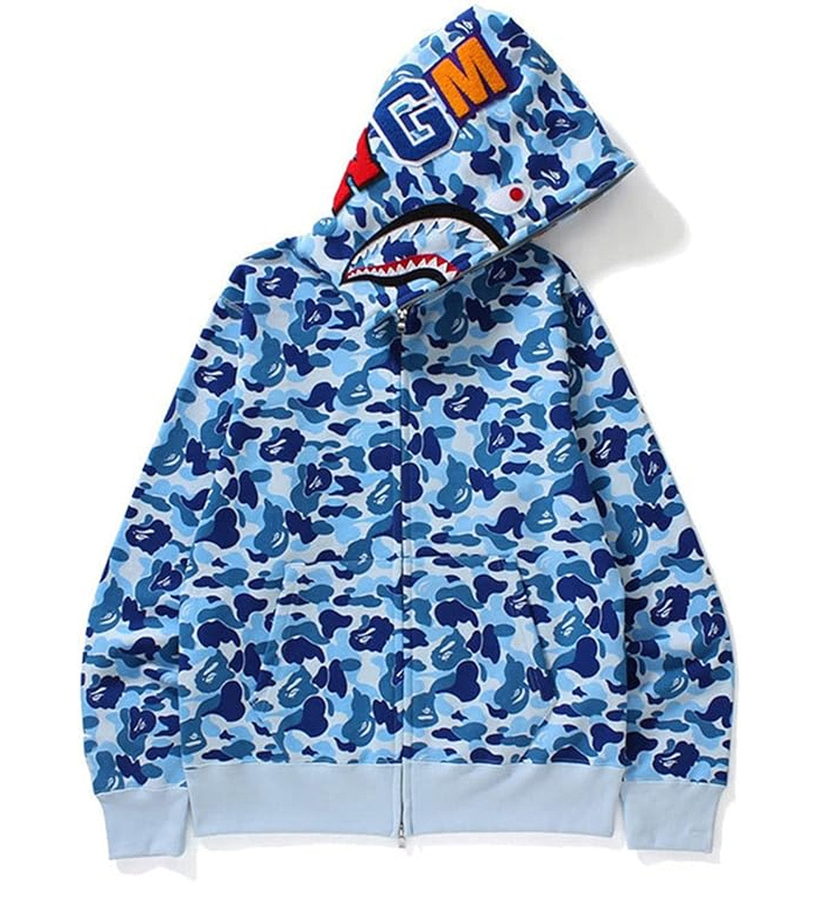 Bape WGM Camo Shark Full Zip Hoodie (Light Blue)