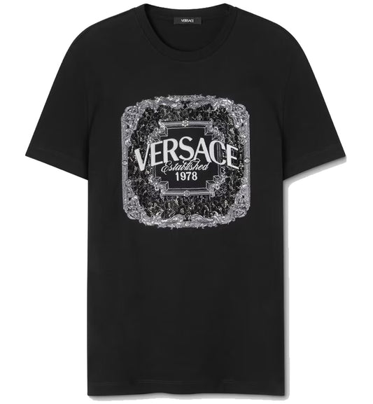 Versace Wild Stamp Crest T-Shirt (Black)