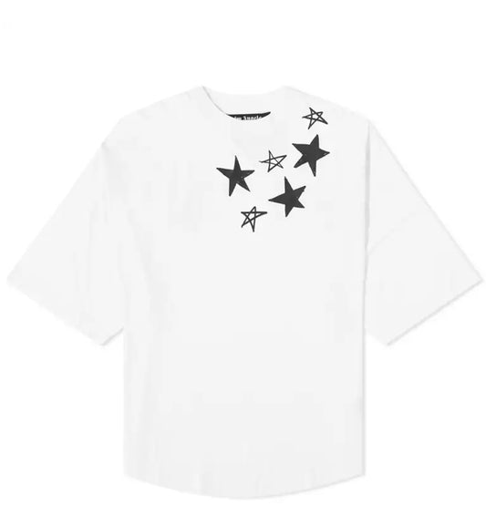 Palm Angels Shooting Stars Oversized Logo T-Shirt (White)