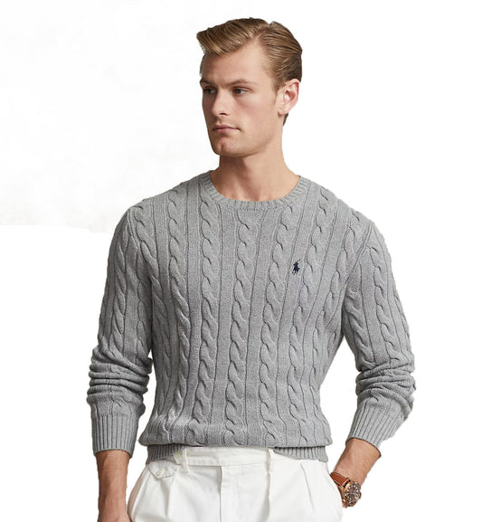 Ralph Lauren Cable-Knit Cotton Jumper (Grey)