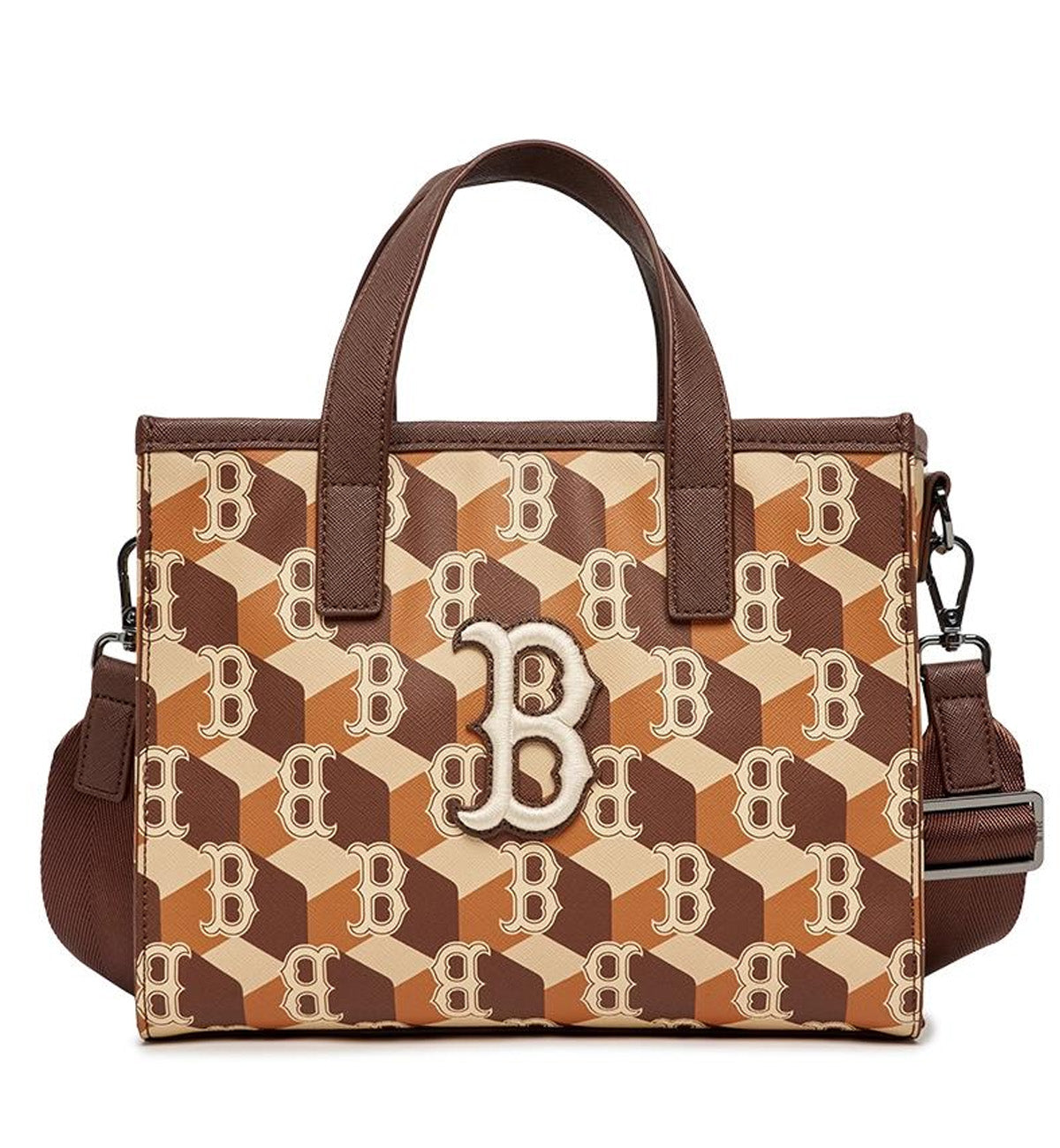 MLB Cube Monogram S Tote Bag Boston Redsox