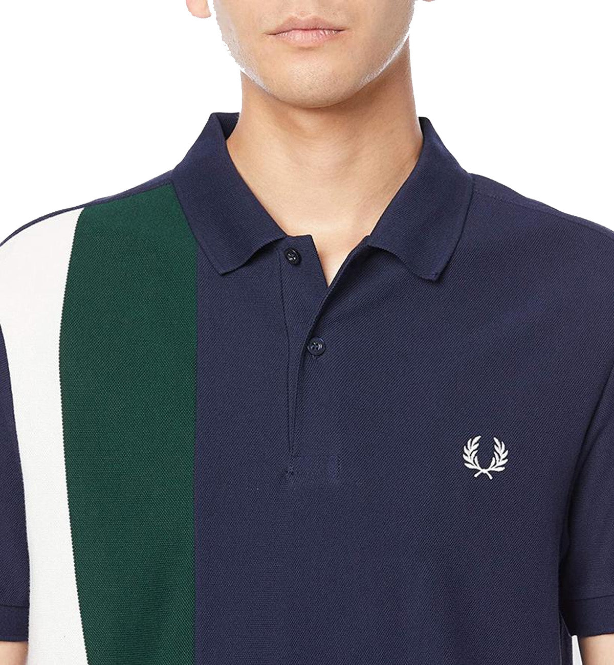 Fred Perry Side Panel Stripe Polo Shirt (Carbon Blue)