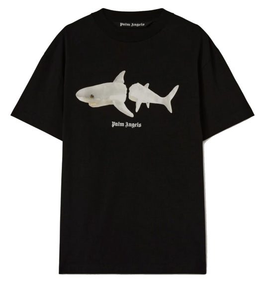 Palm Angels White Shark T-Shirt (Black)