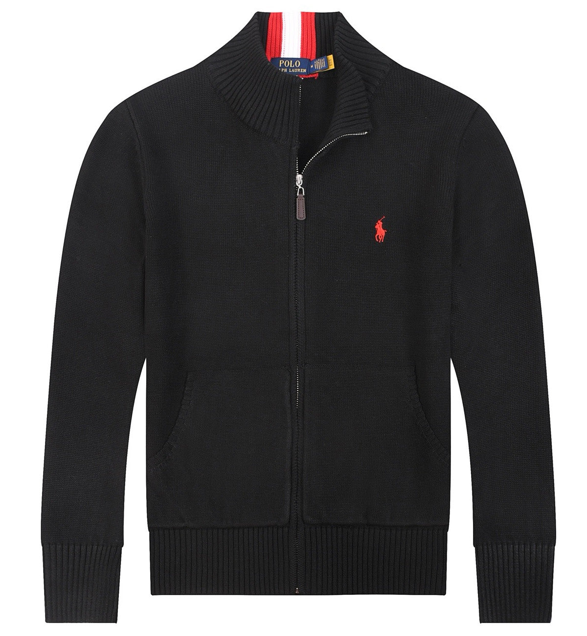 Ralph Lauren Cardigan Sweatshirt (Black Red)