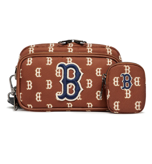 MLB Monogram Mini Cross Bag (Brown Blue)