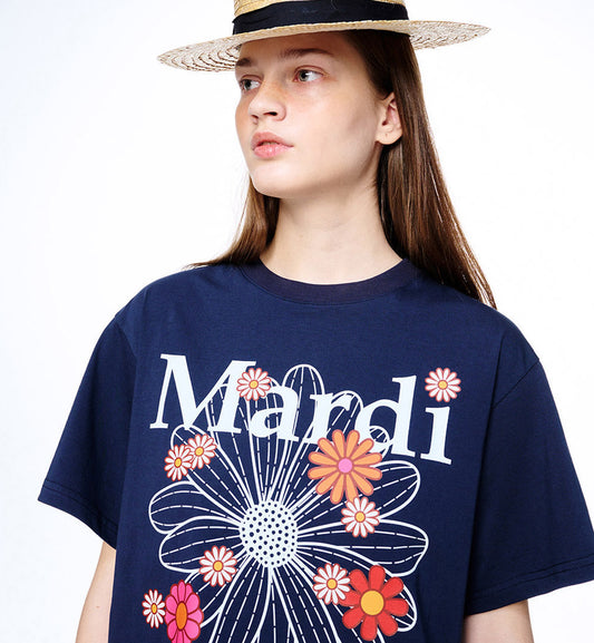 Mardi Mercredi Blossom Mardi T-Shirt (Navy White)