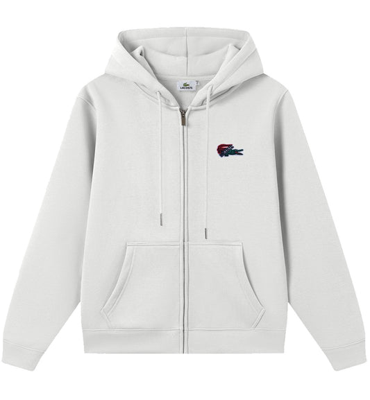 Lacoste Zipped Hoodie (White)