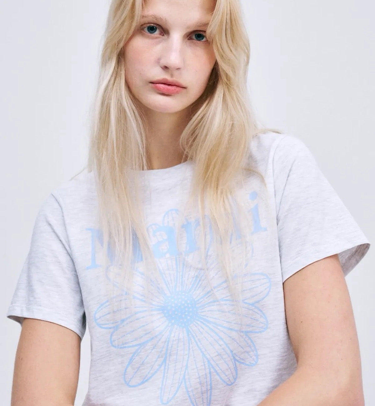 Mardi Mercredi Flower Mardi T-Shirt (Heather Sky)