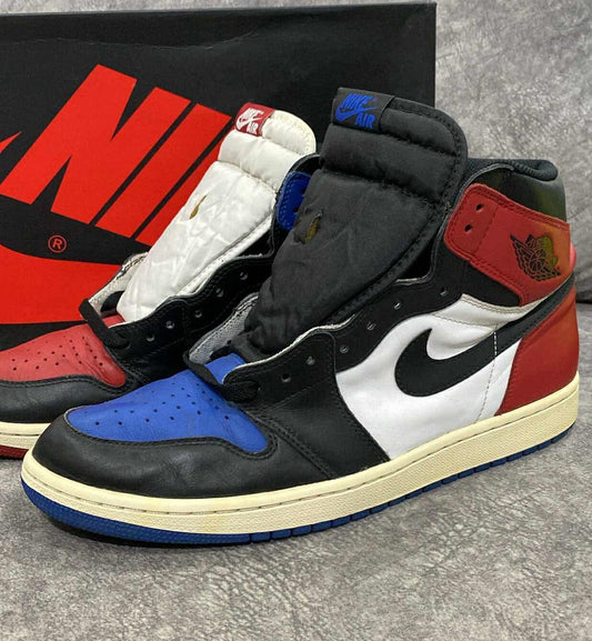 [Pre-Used] AJ1 Top 3 Blue with Red