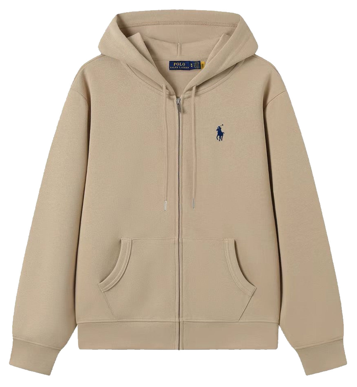 Ralph Lauren Small Logo Zipped Hoodie (Beige)
