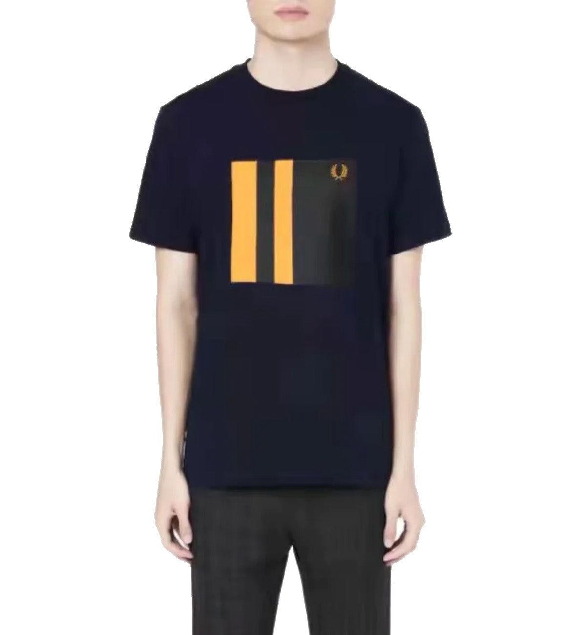 Fred Perry Yellow Tipped Graphic Tee (Navy)