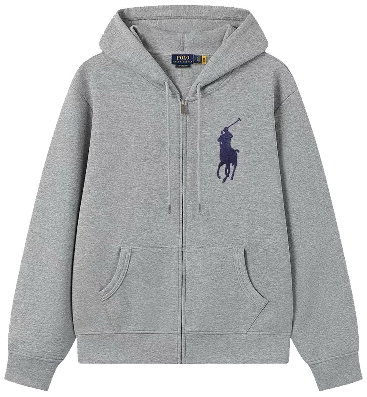 Ralph Lauren Big Logo Zipped Hoodie (Grey)