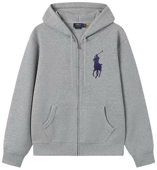 Ralph Lauren Big Logo Zipped Hoodie (Grey)
