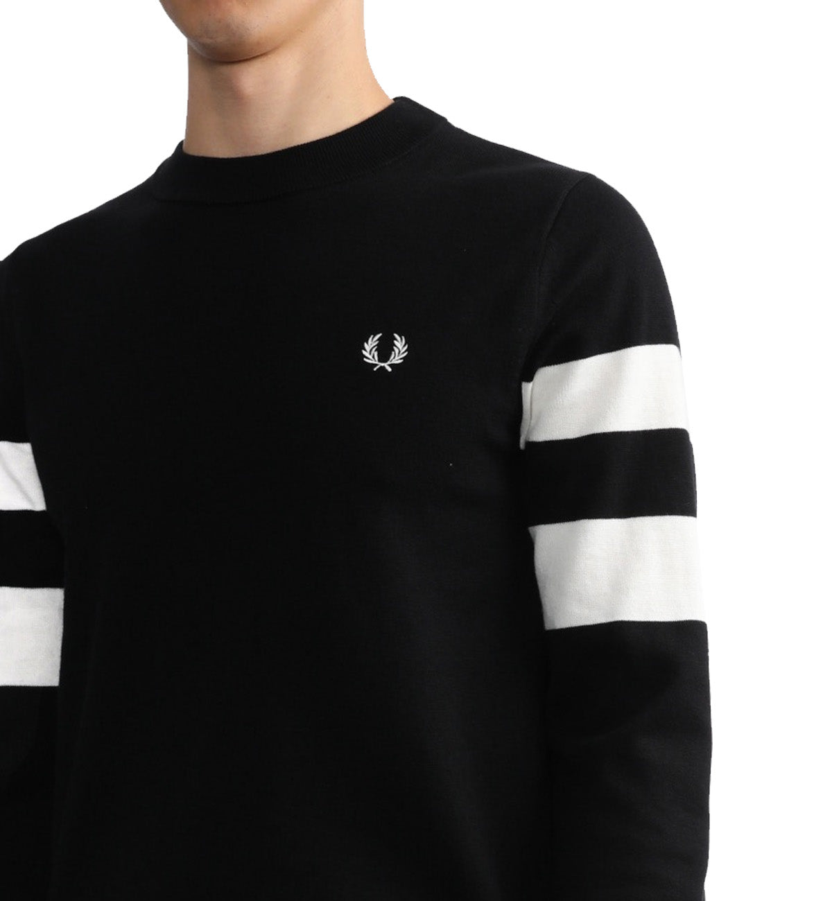 Fred Perry Tipped Sleeve Sweatshirt (Black)