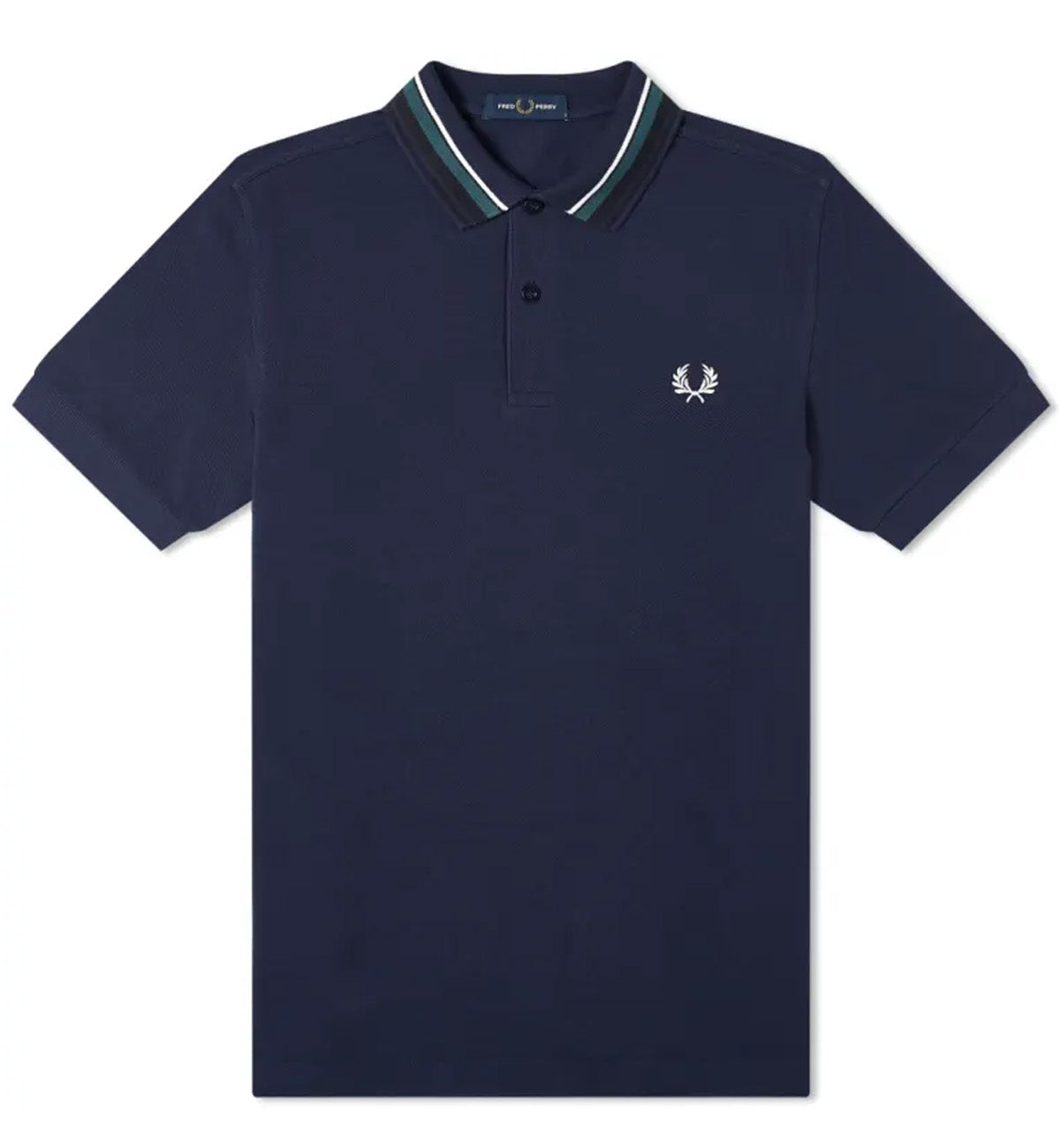 Fred Perry Green White Striped Blue Polo Shirt