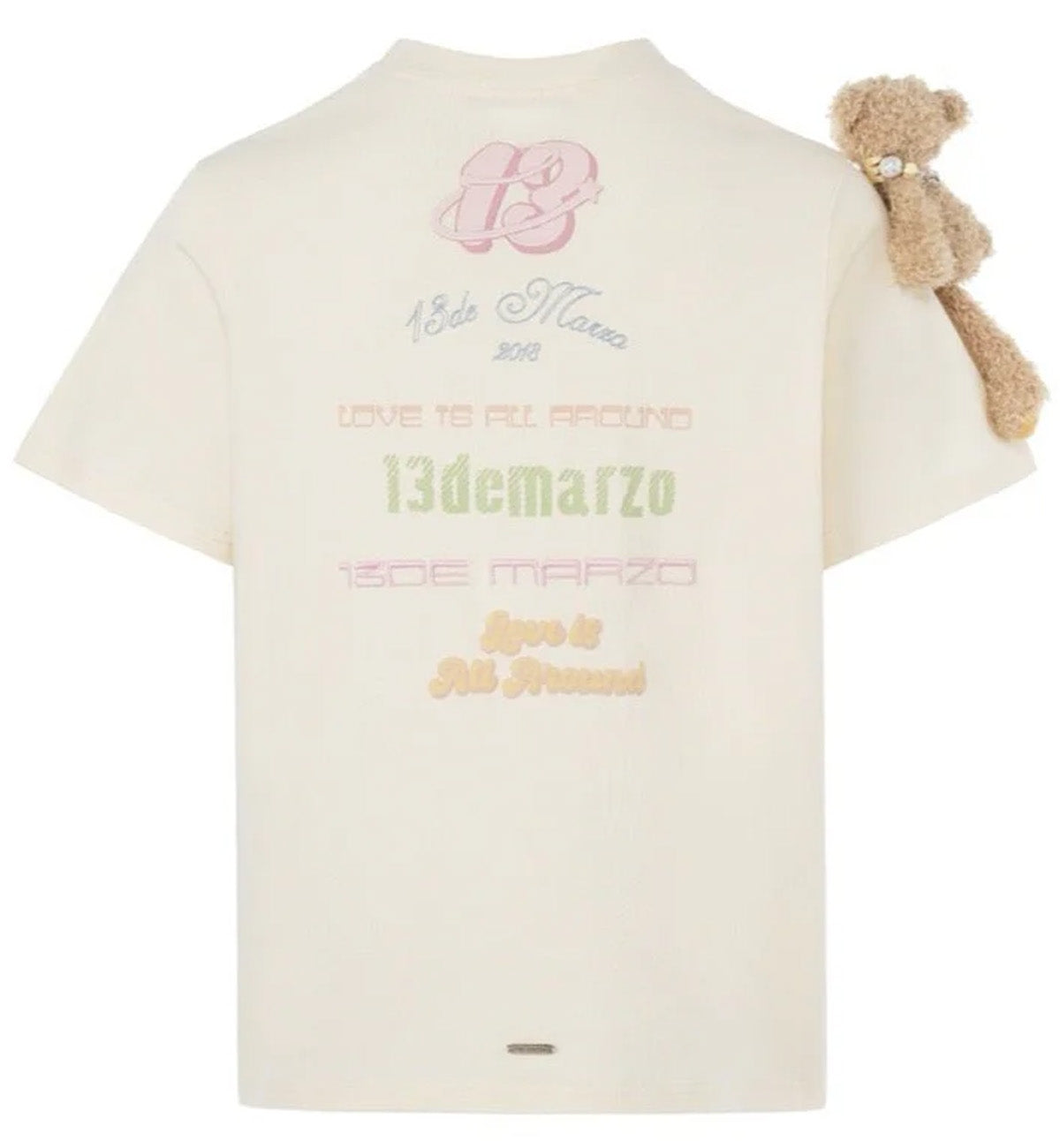 13DE MARZO Logo Pendent T-Shirt (Beige)