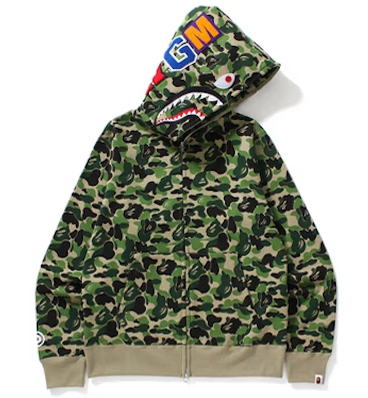 Bape WGM Camo Shark Full Zip Hoodie (Green)