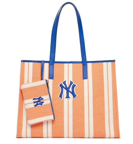 MLB Ethnic Stripe New York Yankees Tote Bag (Orange)