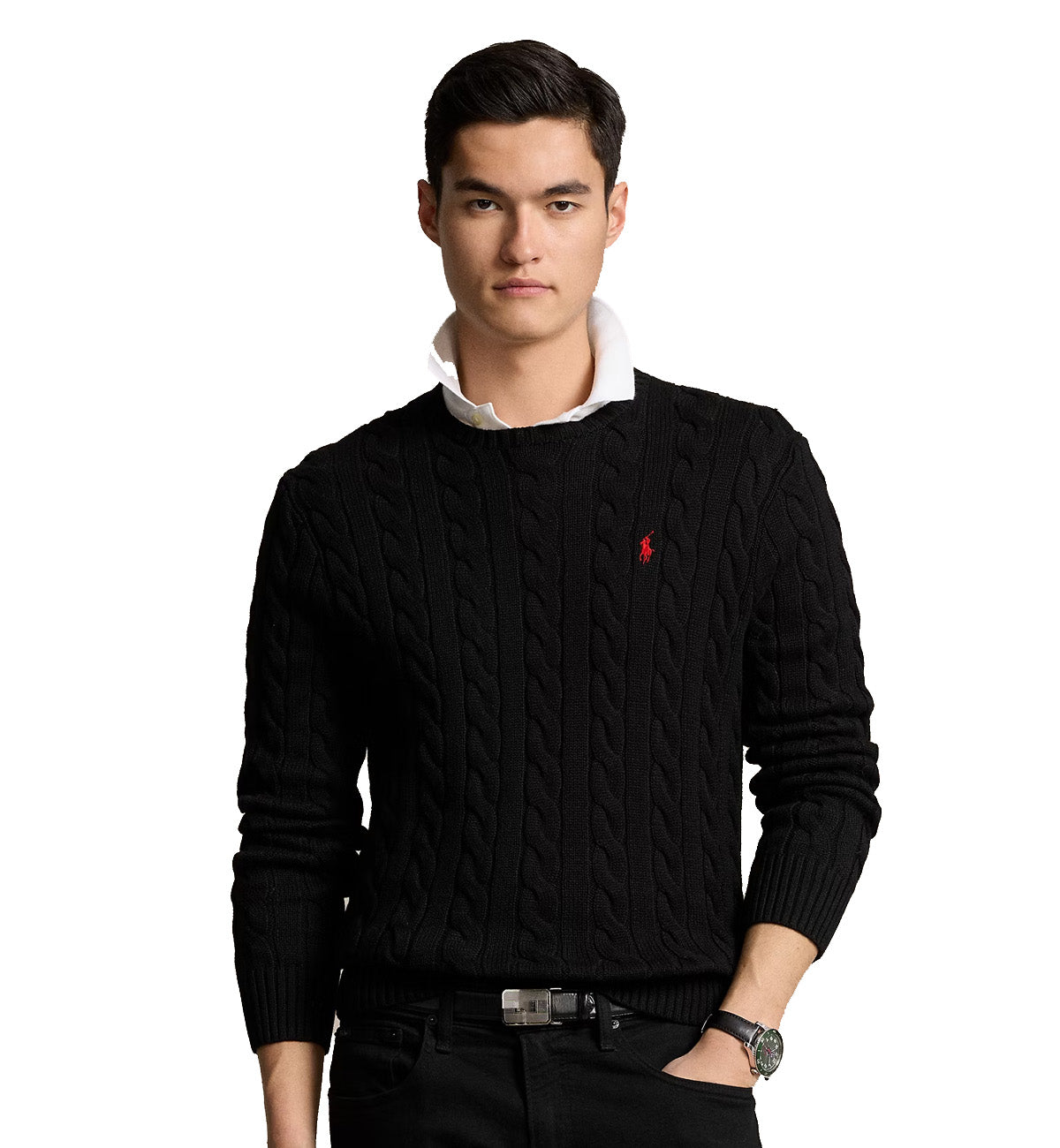 Ralph Lauren Cable-Knit Cotton Jumper (Black)